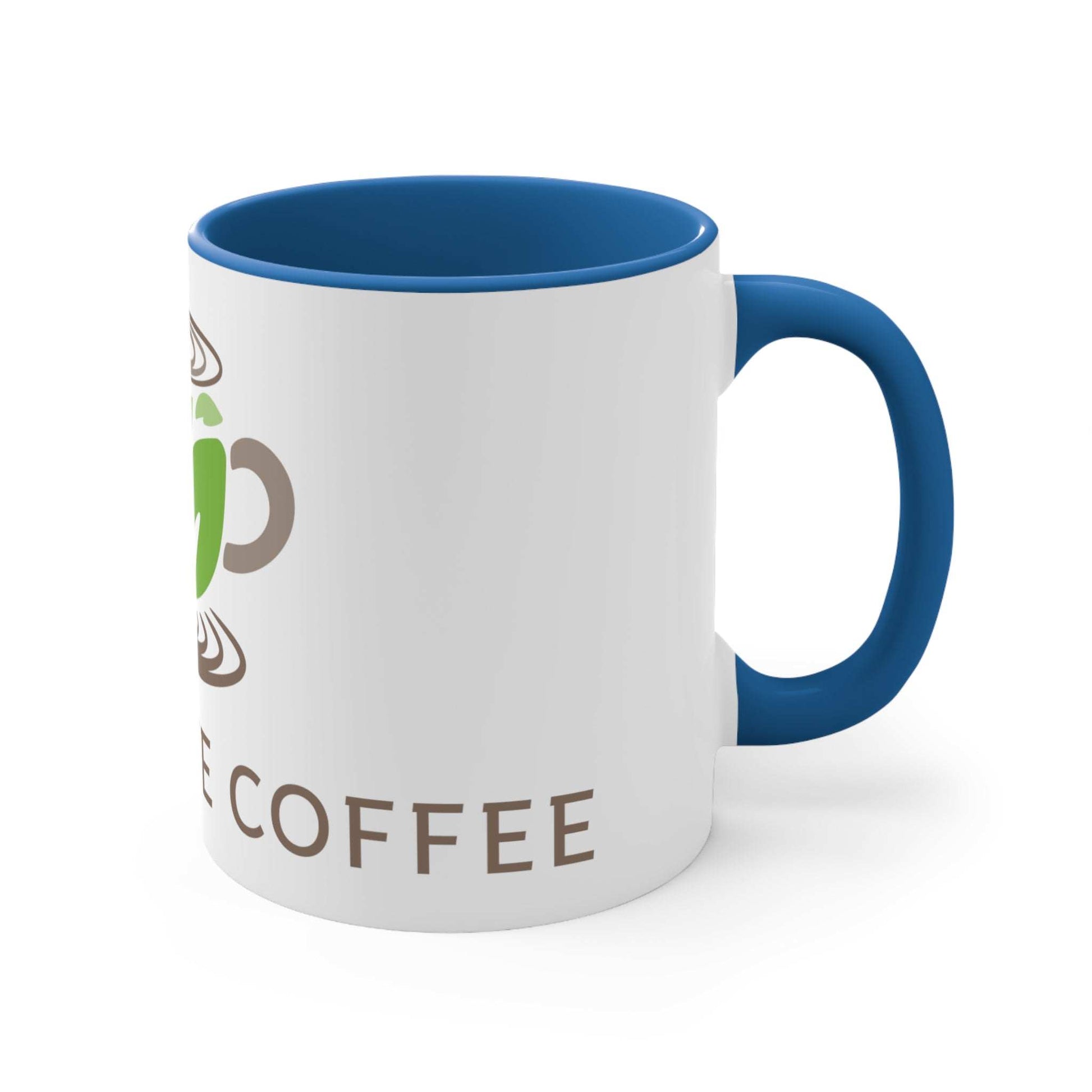 11oz  Blue Accented Marquette Coffee Logo Gift Mug