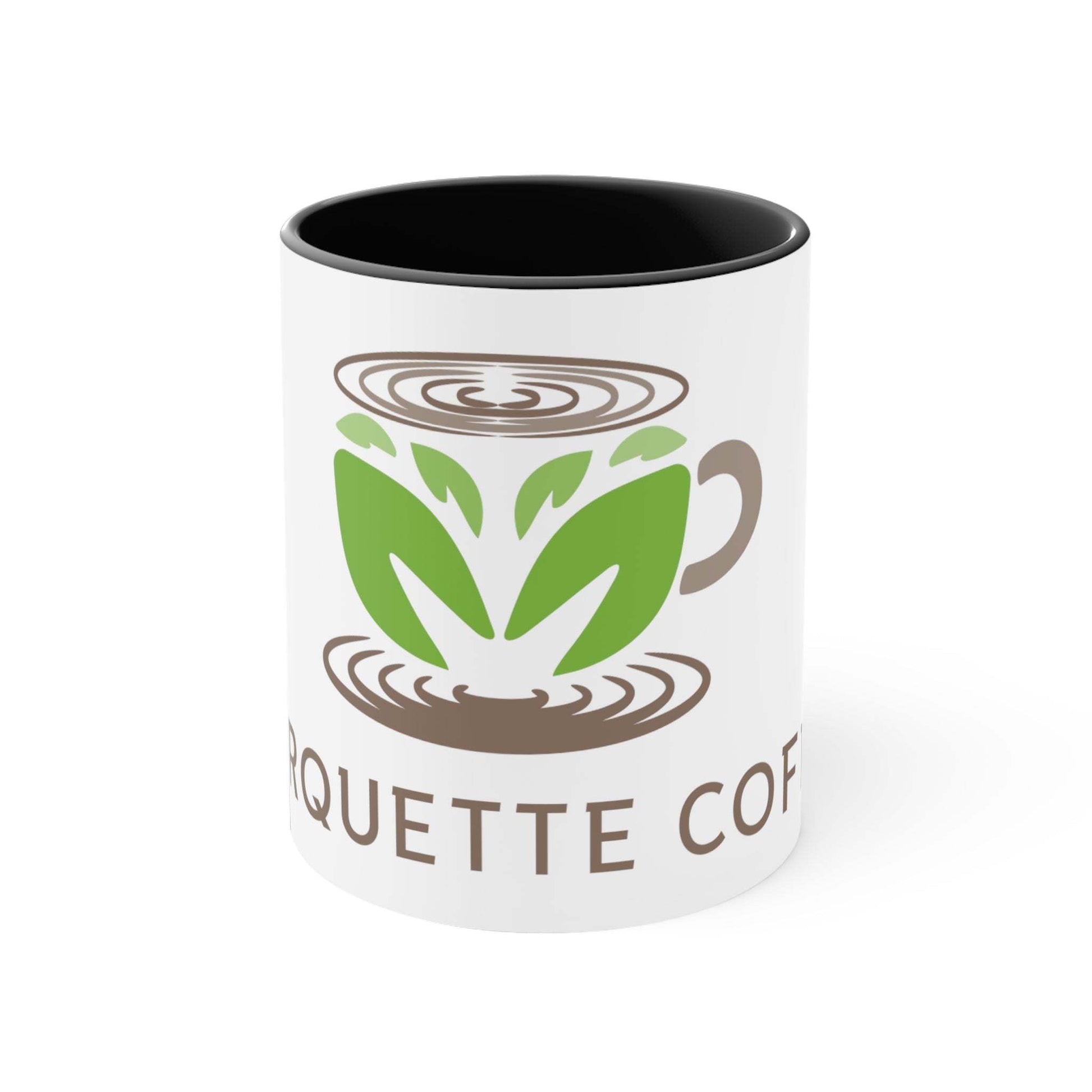 11oz  Black Accented Marquette Coffee Logo Gift Mug