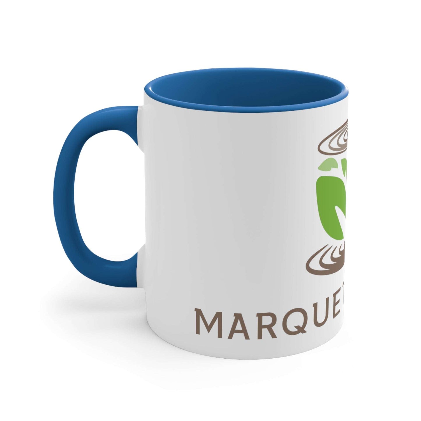 11oz  Blue Accented Marquette Coffee Logo Gift Mug
