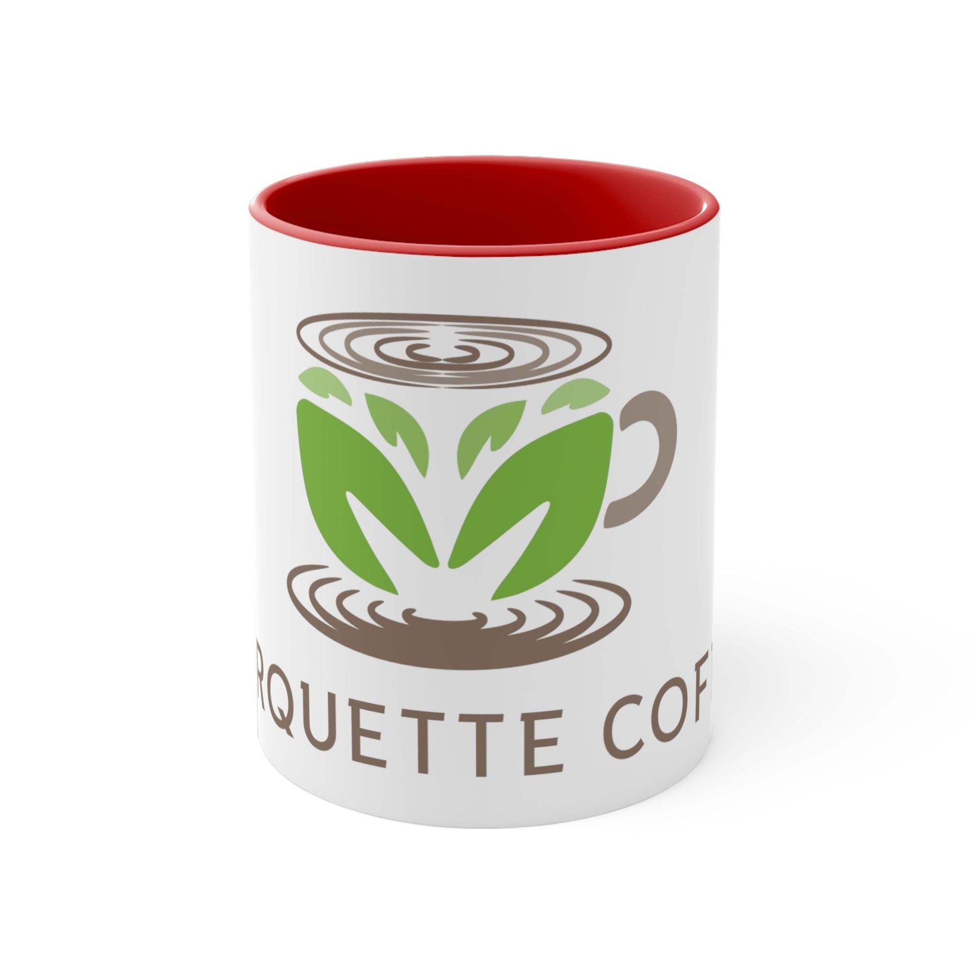 11oz  Red Accented Marquette Coffee Logo Gift Mug