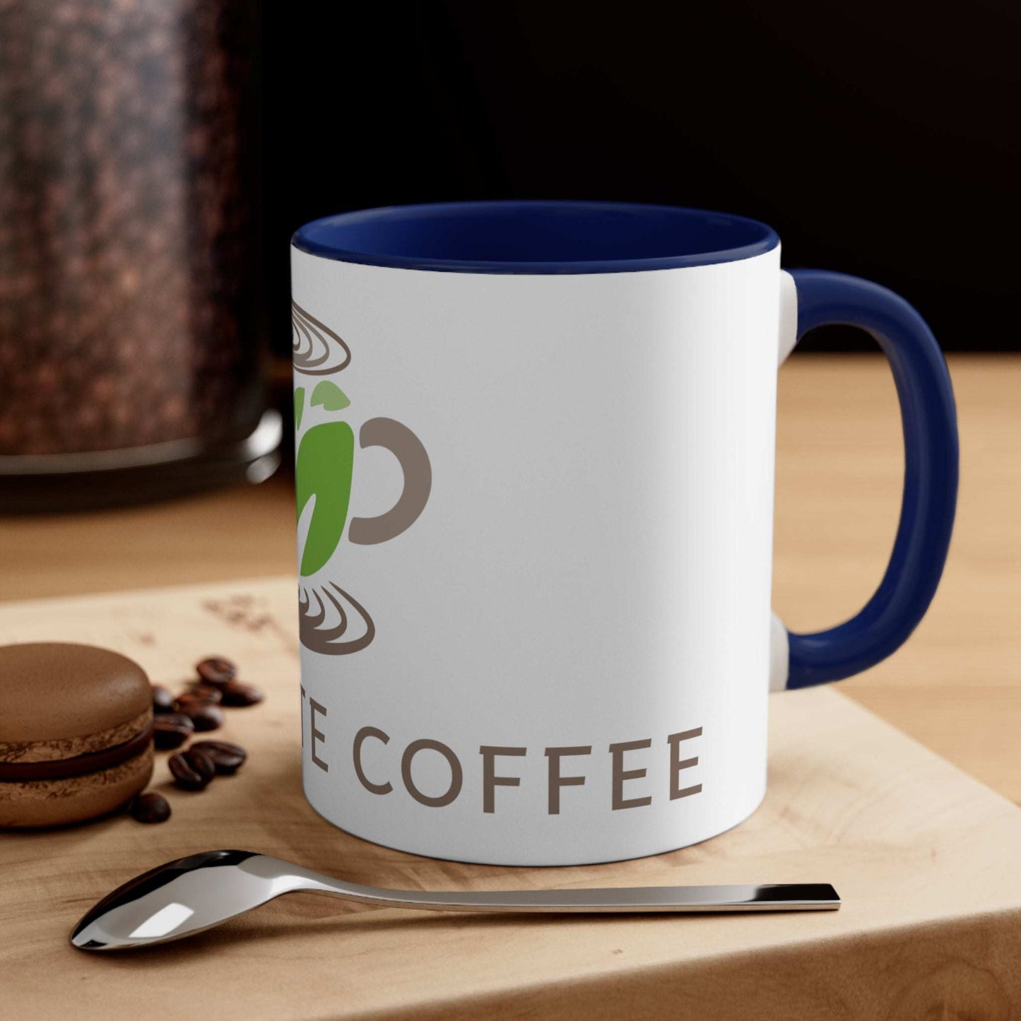 Accent Coffee Mug, 11oz11oz  Navy Accented Marquette Coffee Logo Gift Mug